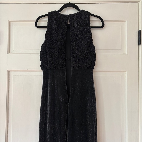 Vintage 90s Cache Size 6 Metallic Black Sleeveless Maxi Gown‎ Dress Made in USA - Picture 13 of 13